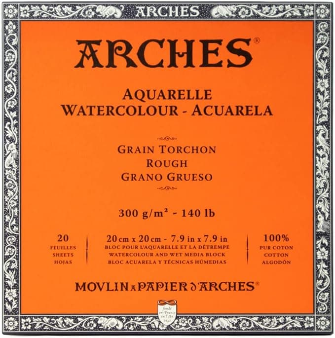 Arches Watercolor Pads Rough Grain 300gsm, Size- 20 cm x 20 cm