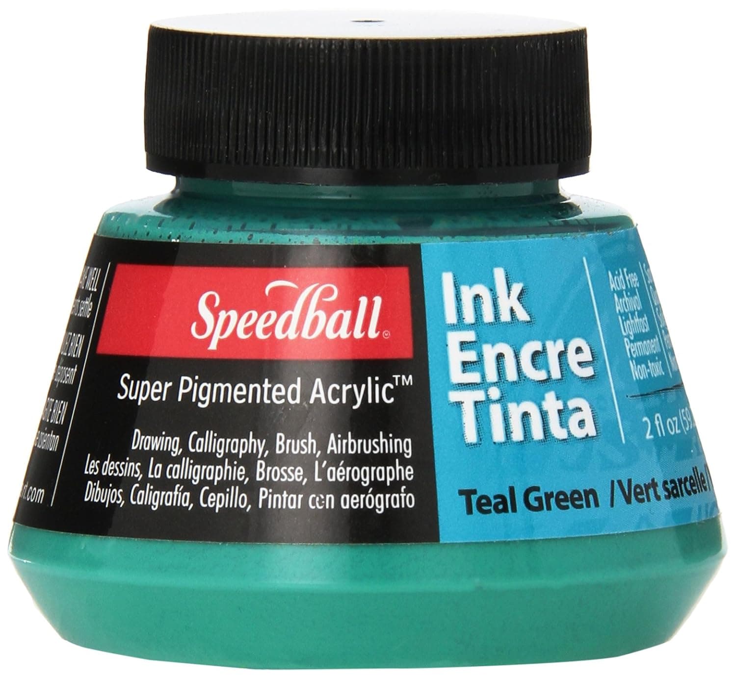 Speedball 2-Ounce Super Pigmented Acrylic Ink teal green 3156