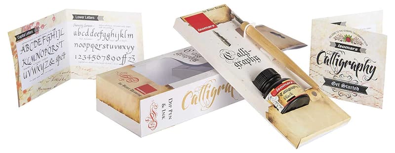 ISOMARS DIP PEN WOODEN MANGA HOLDER SET