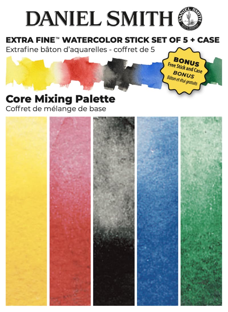 Daniel Smith Watercolor Stick Set Core Mixing Palette