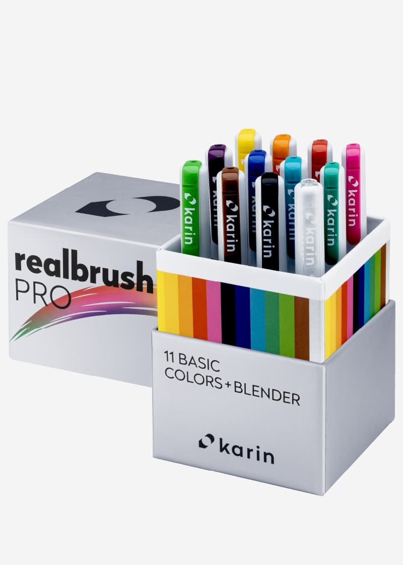 Karin Realbrush PRO 12 pcs. Set "11Basic Colours+ Blender"