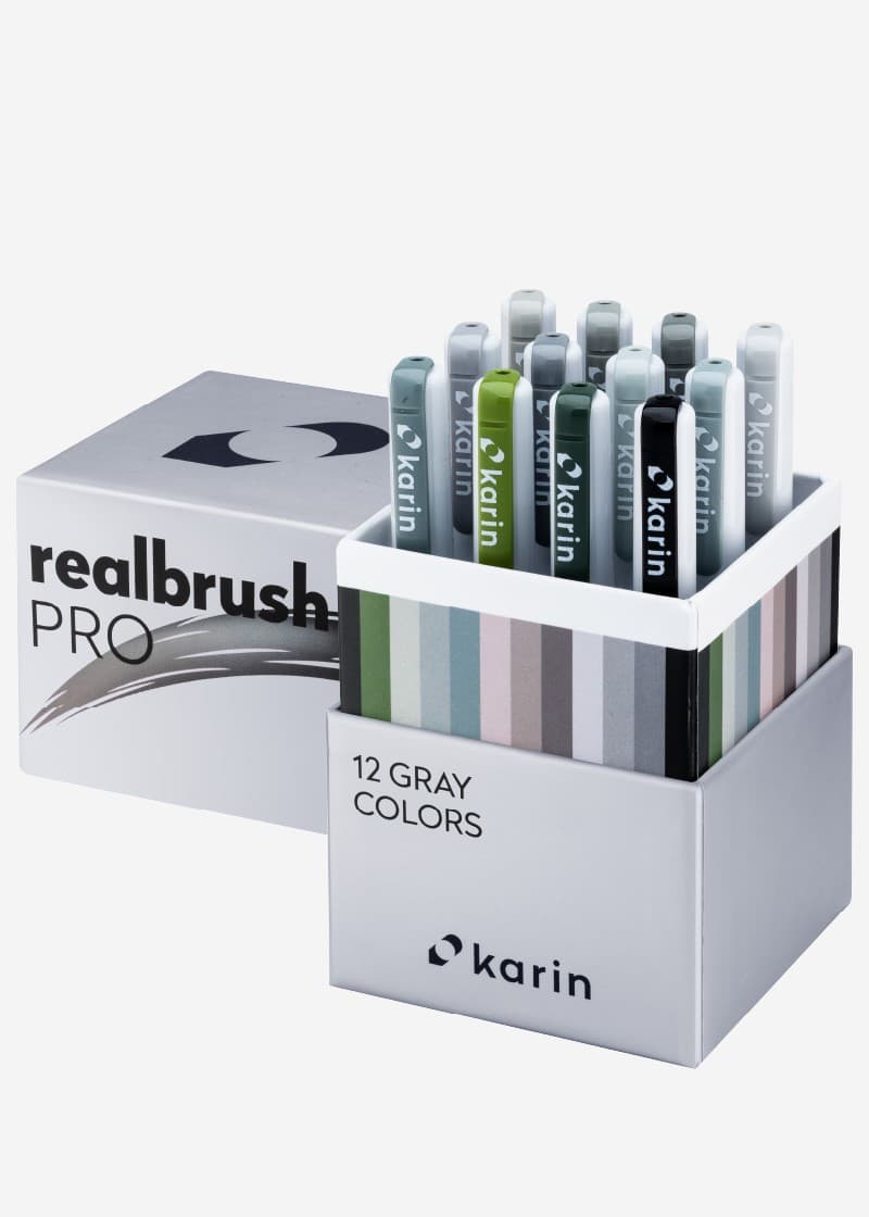 Karin Realbrush PRO 12 pcs Set "Gray Colours"