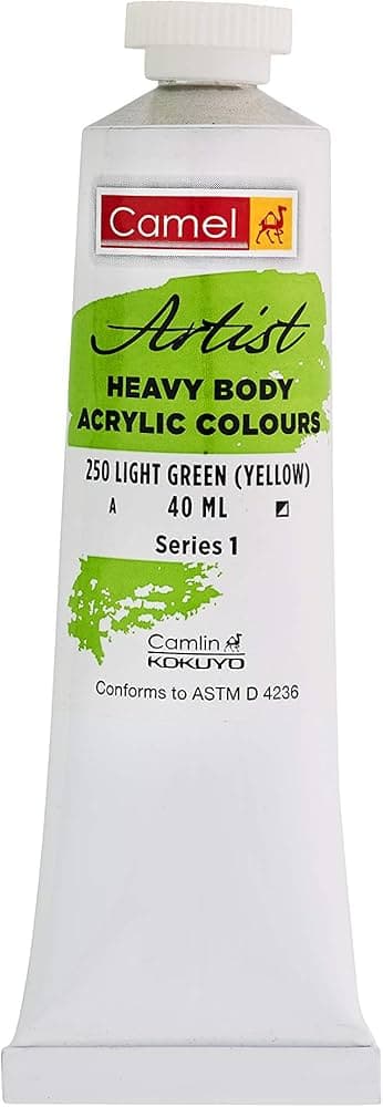 Camel Heavy Body Acrylic Color Light Green Yellow 40ml Tube