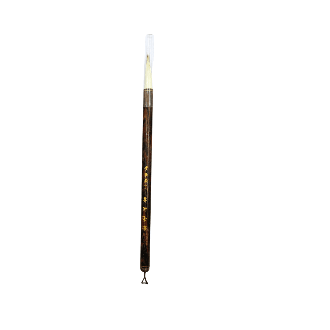 Chinese Mop Brush (Brown Long Handle Thick Brush Goat Hair) for Calligraphy & Watercolors