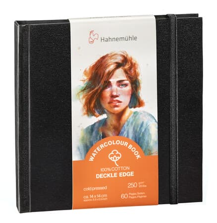 Hahnemuhle Watercolor Book Deckle Edge250gsm, 14" x 14"cm (Landscape)