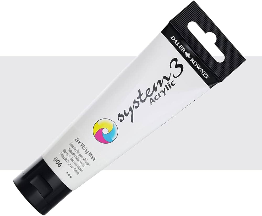 Daler Rowney System 3 Acrylic colour Zinc Mixing White 59ml tube