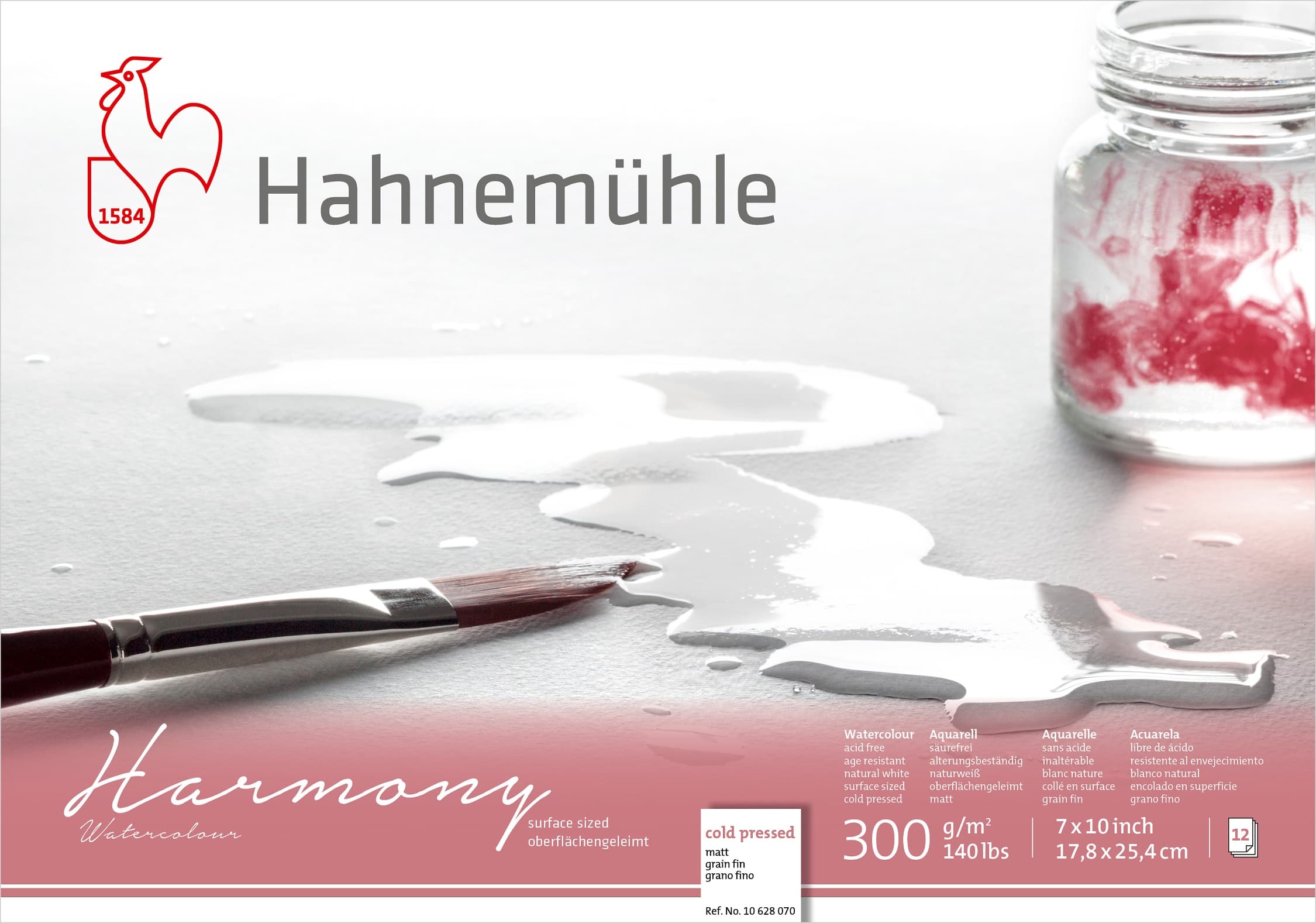 Hahnemühle Harmony Watercolour Block Cellulose, Cold Pressed, 300gsm, 7"X 10"