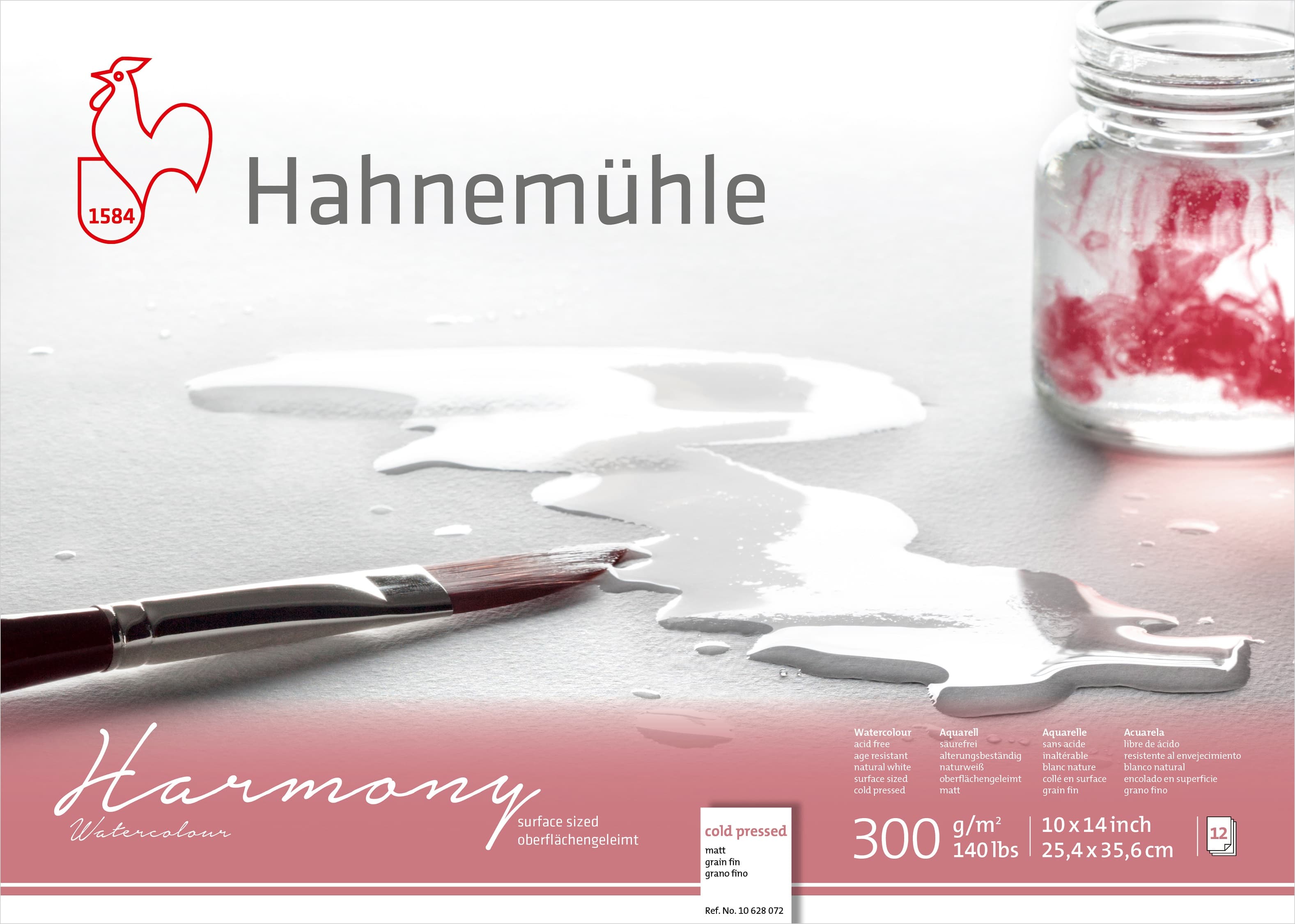 Hahnemühle Harmony Watercolour Block, Cellulose, Cold Pressed, 300gsm, 10"X 14"