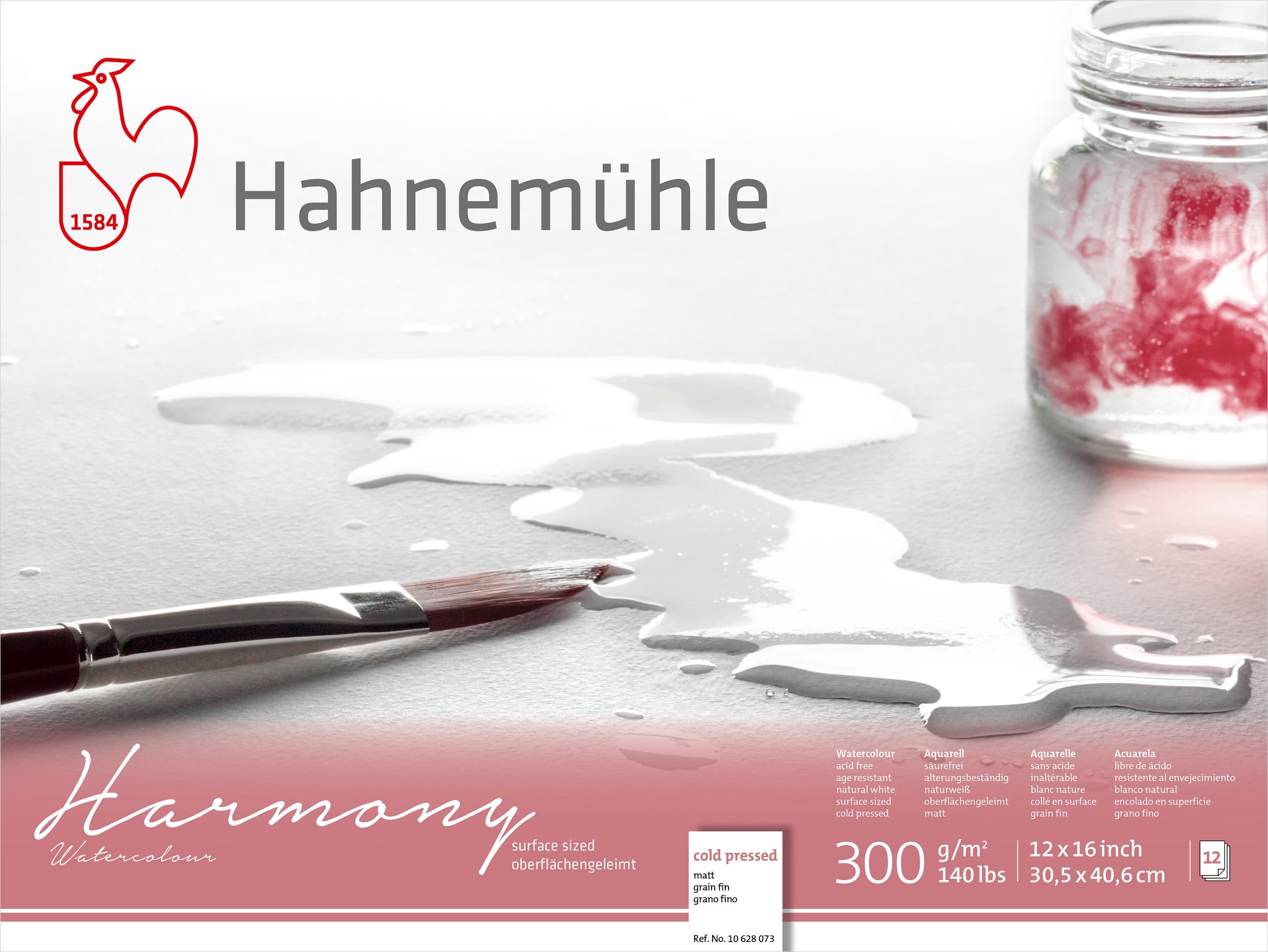 Hahnemühle Harmony Watercolour Block, Cellulose, Cold Pressed, 300gsm, 12"X 16"