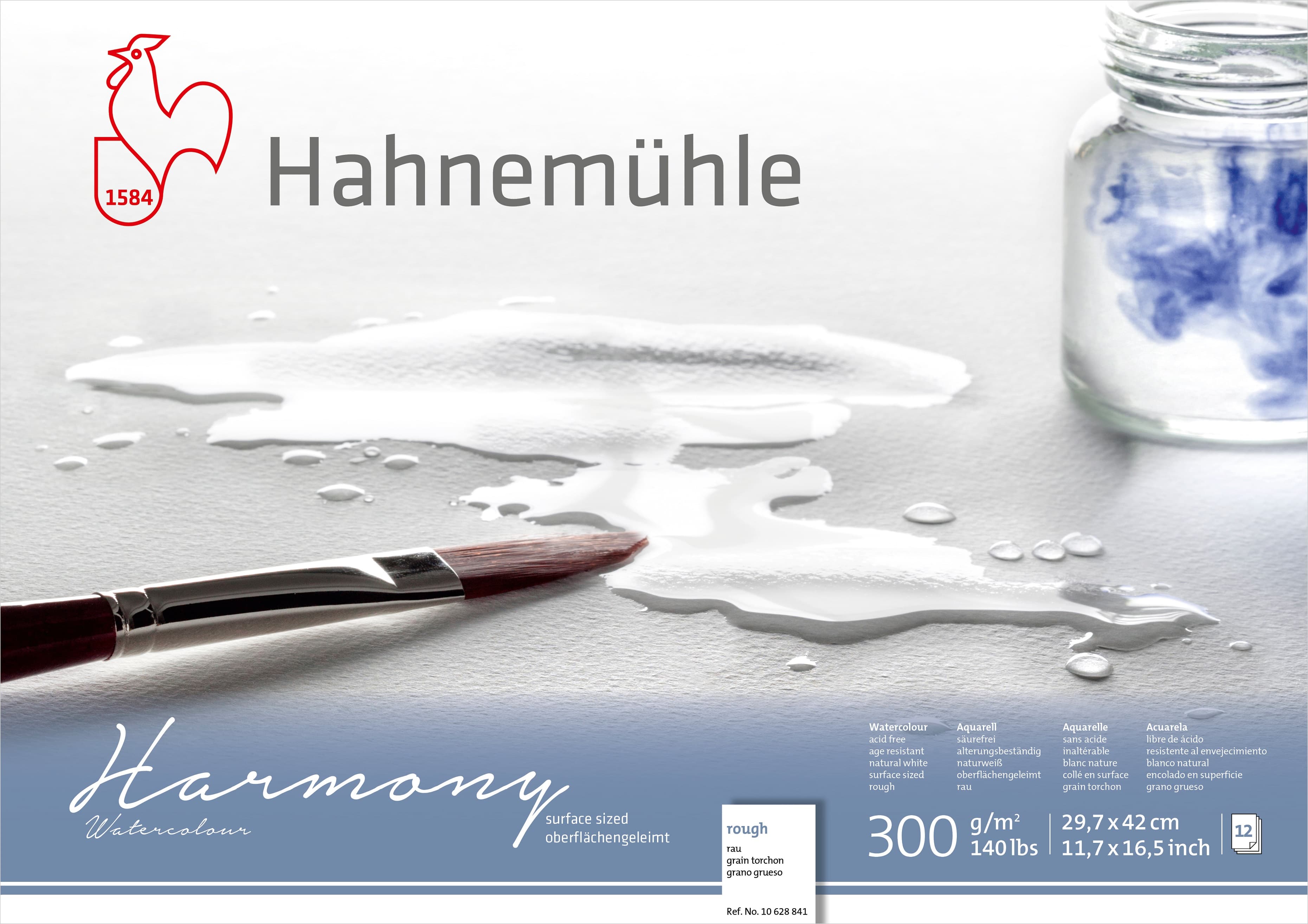 Hahnemühle Harmony Watercolour Paper Block, Cellulose, Rough, 300gsm, A3
