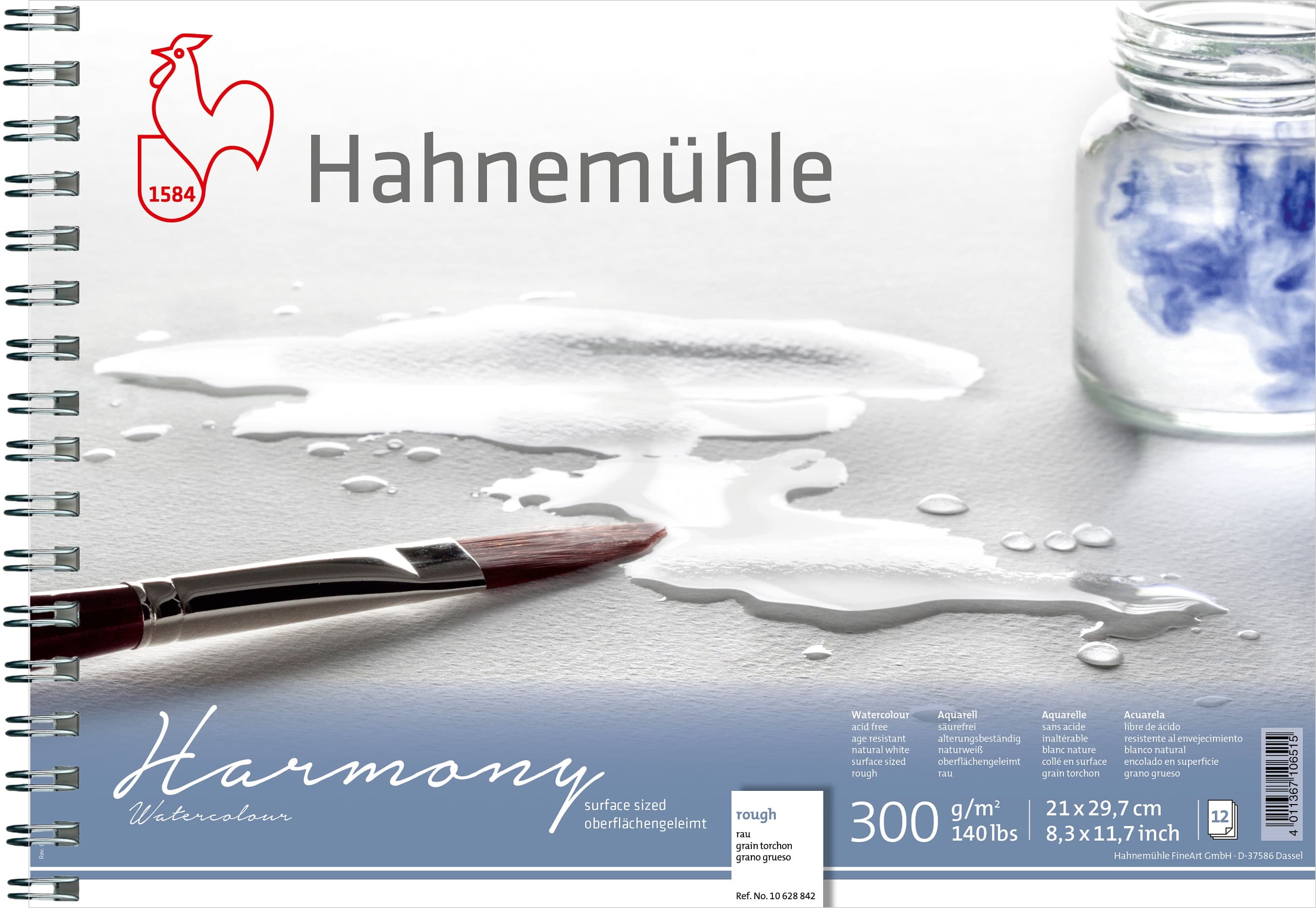 Hahnemühle Harmony Watercolour Paper Pad Cellulose, Rough, 300gsm, A4