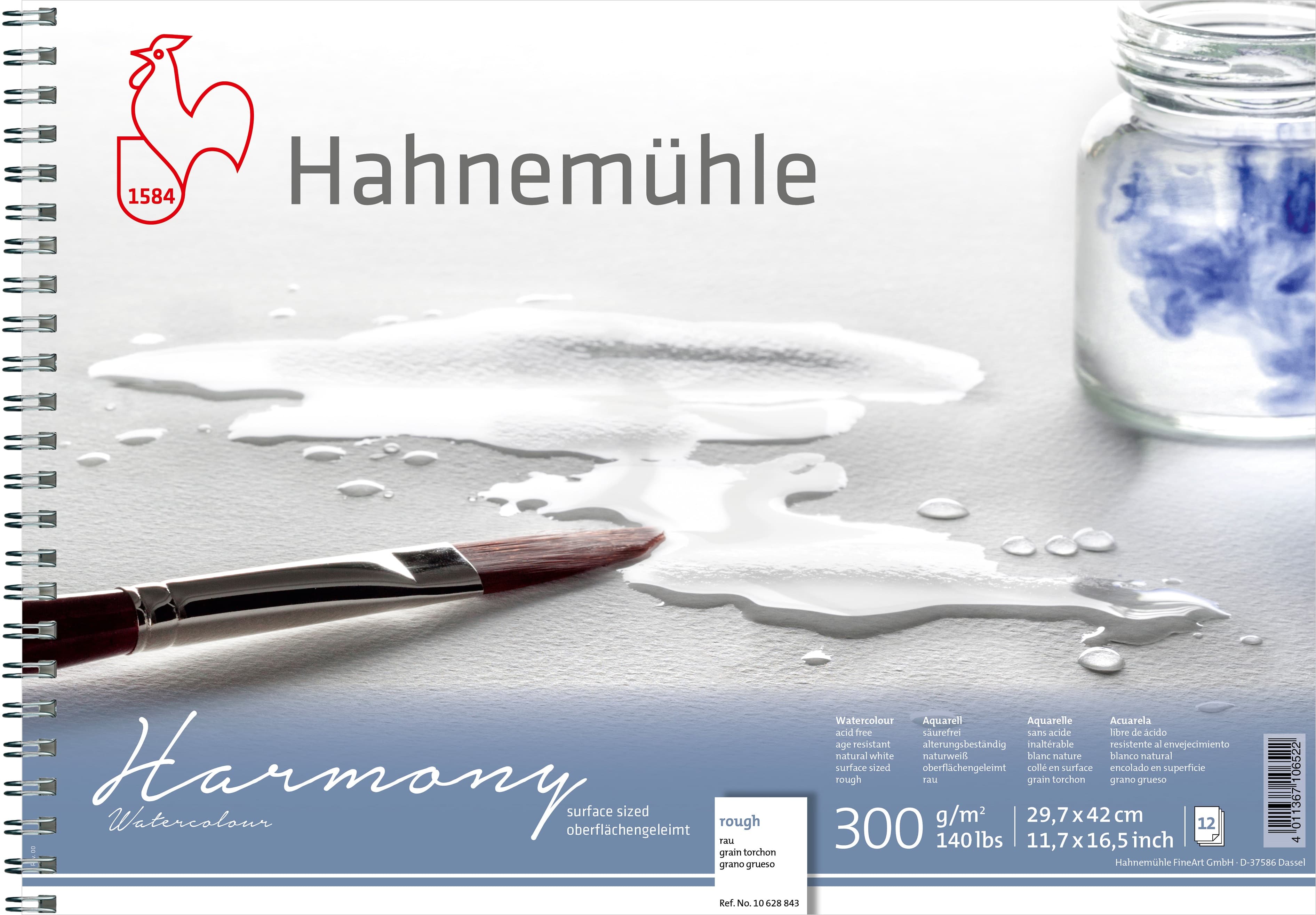 Hahnemühle Harmony Watercolour Paper Pad, Cellulose, Rough, 300gsm, A3