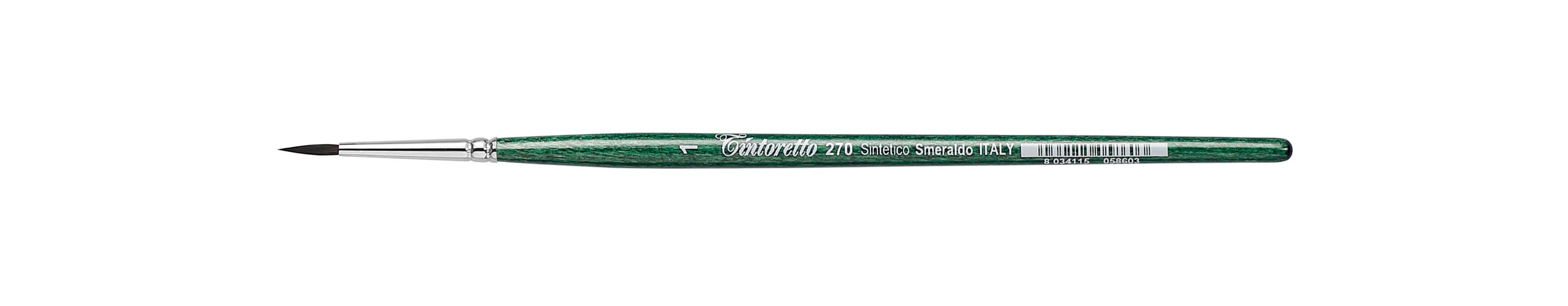 Tintoretto Smeraldo Synthetic Round Brush Series 270, Size- 1