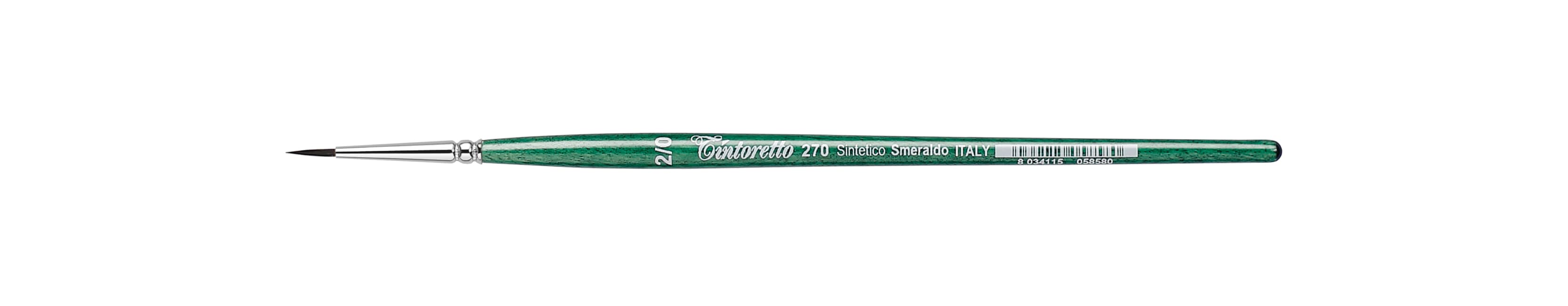 Tintoretto Smeraldo Synthetic Round Brush Series 270, Size-2/0