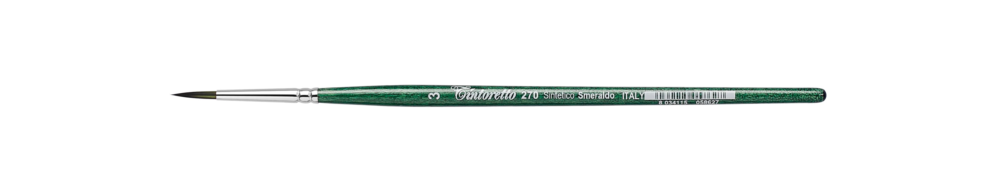 Tintoretto Smeraldo Synthetic Round Brush Series 270, Size- 3