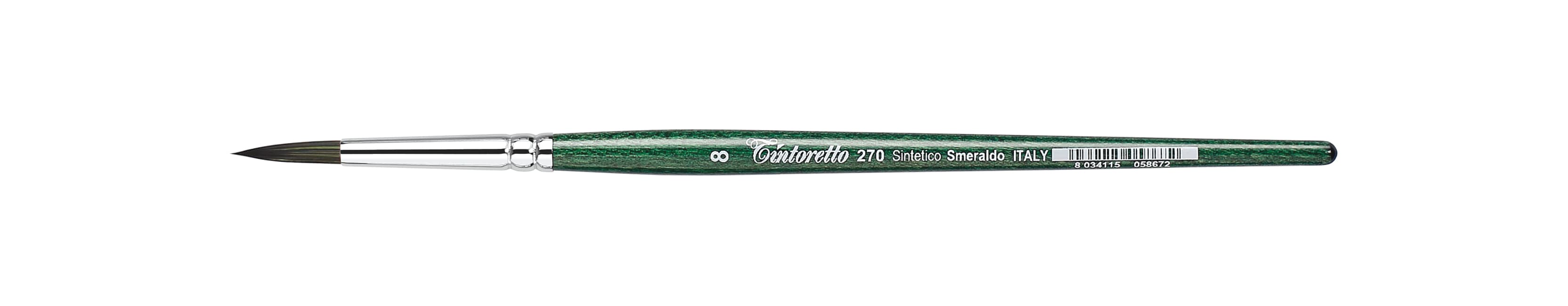 Tintoretto Smeraldo Synthetic Round Brush Series 270, Size- 8