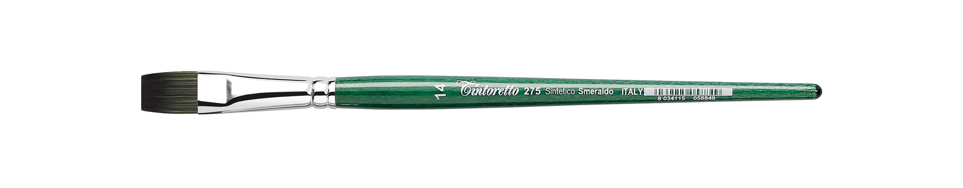 Tintoretto Flat Brush Smeraldo Synthetic, Size- 14