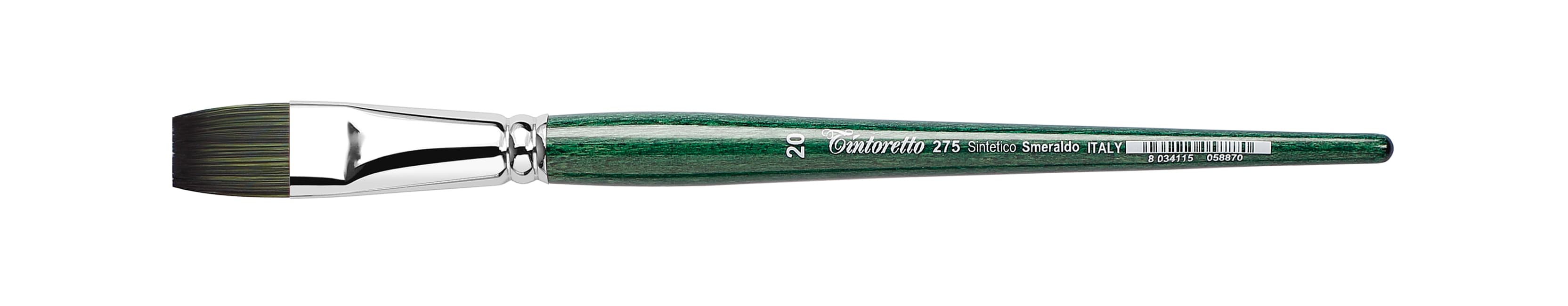 Tintoretto Flat Brush Smeraldo Synthetic, Size- 20
