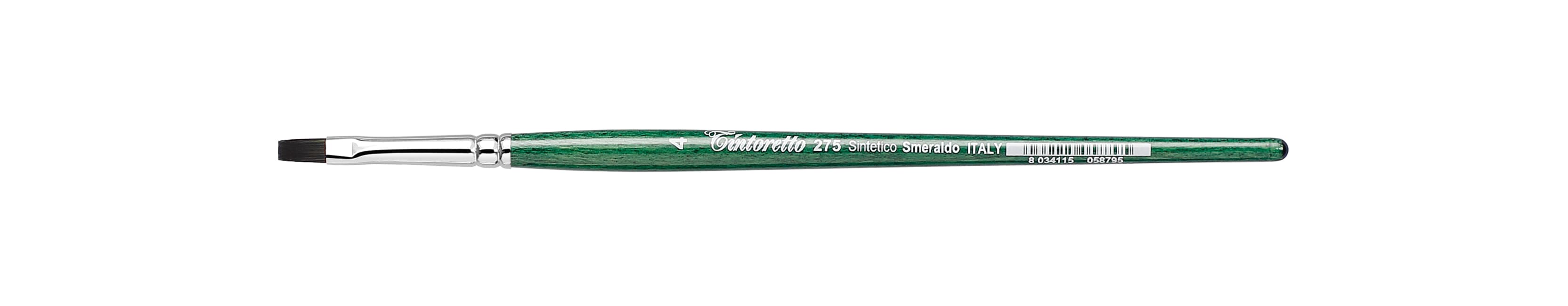 Tintoretto Flat Brush Smeraldo Synthetic, Size- 4