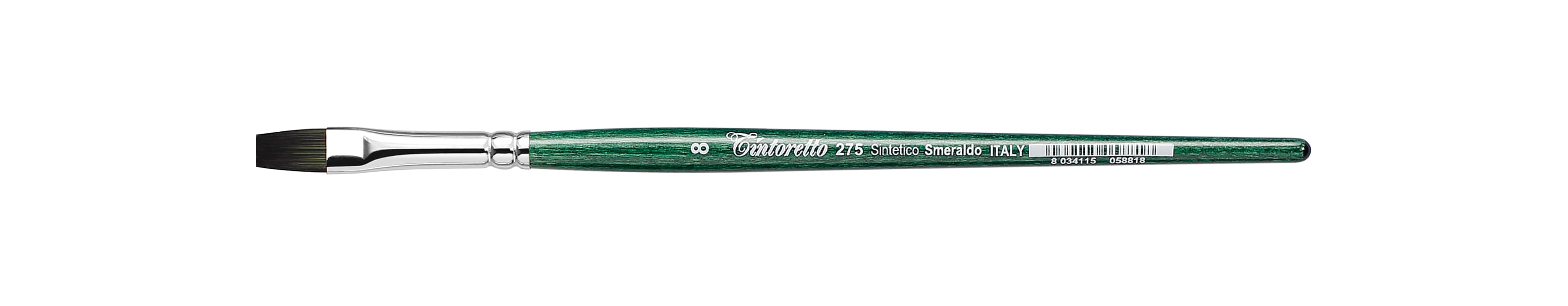 Tintoretto Flat Brush Smeraldo Synthetic, Size- 8