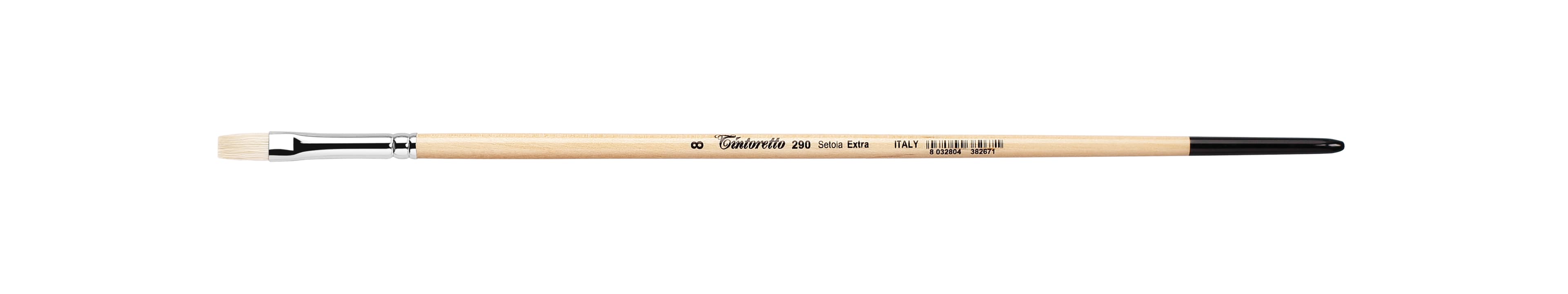 Tintoretto Setola Extra Bristle Flat Brush Series 290, Size-8