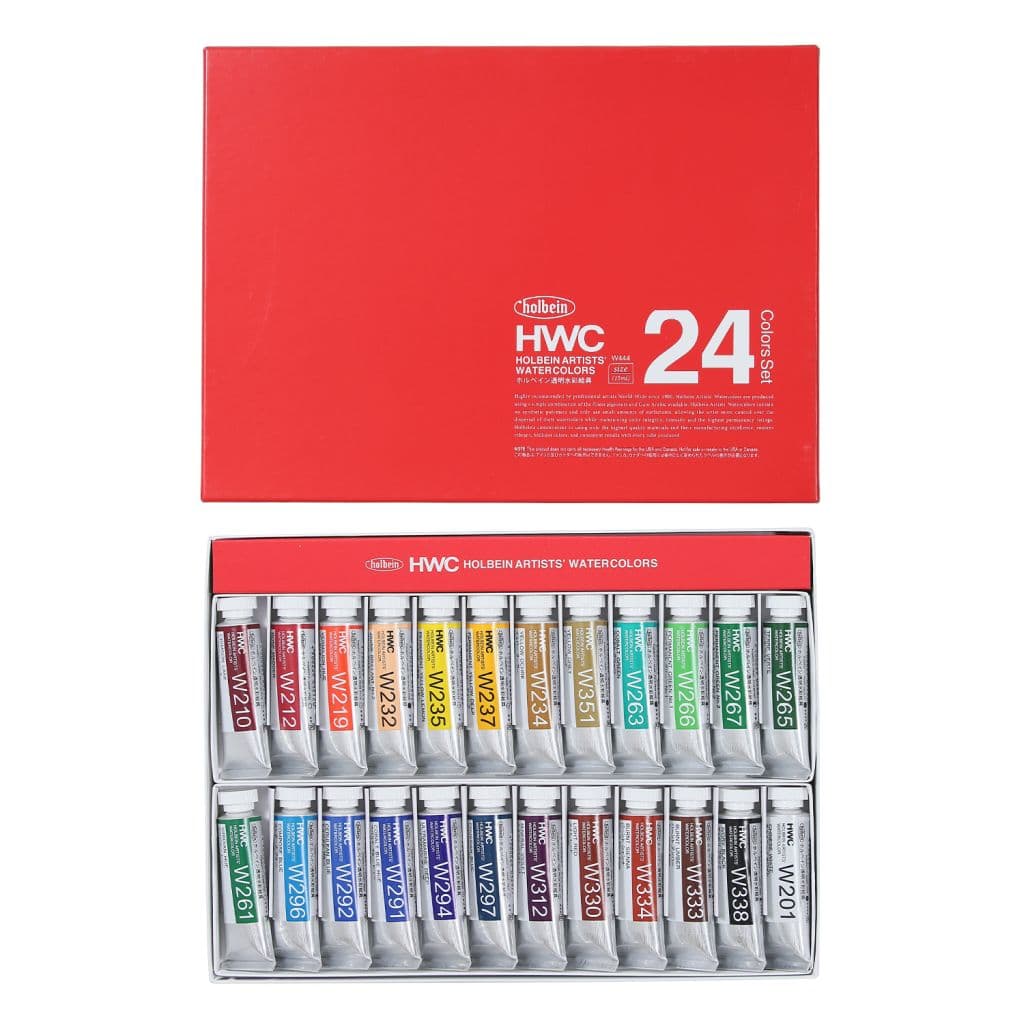 Holbein Artist Watercolor Set Of 24 in 15ml Tubes (W444)