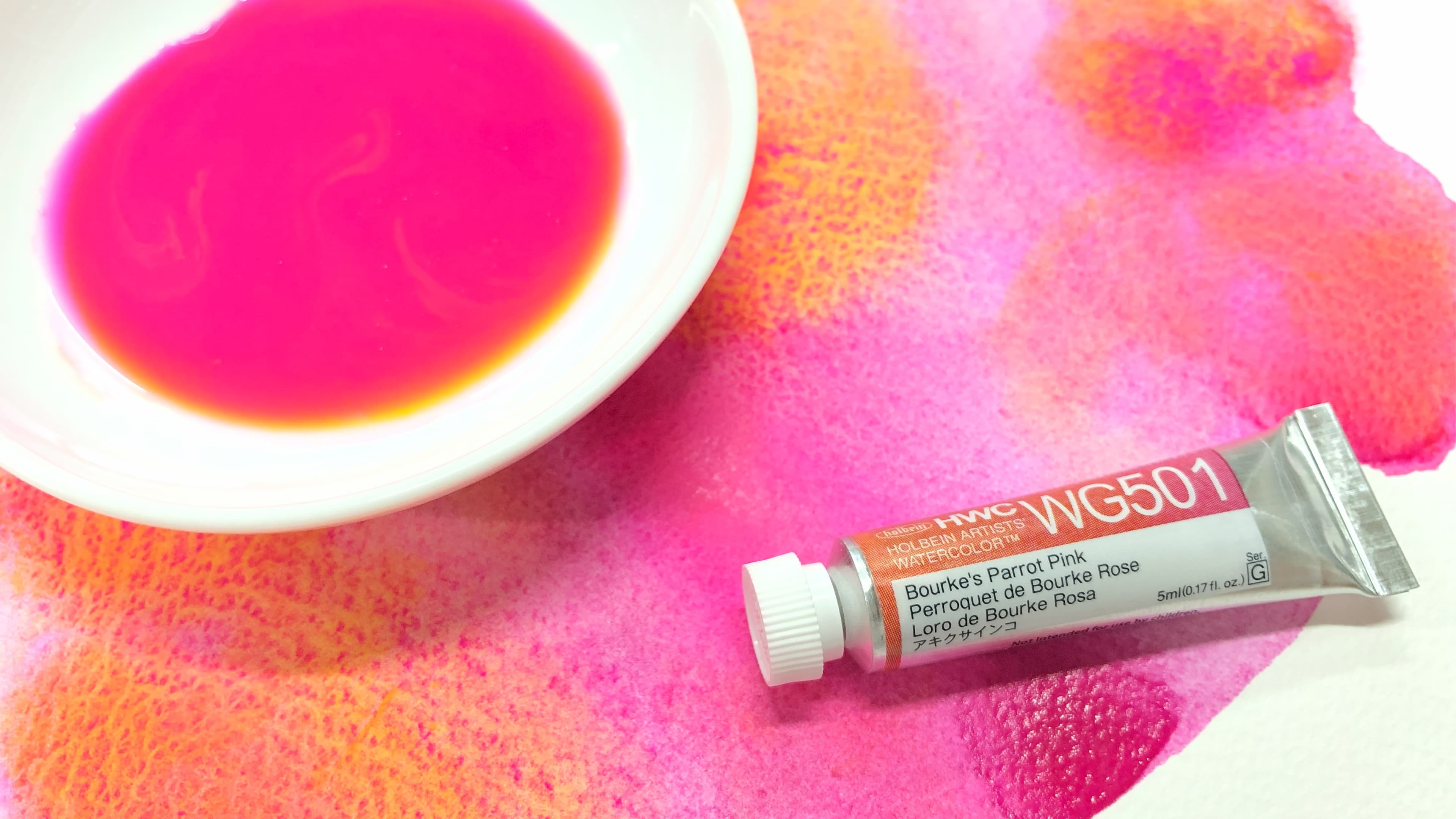 Holbein Granulating Watercolor Bourke's Parrot Pink G, 15ml Tube, WG601