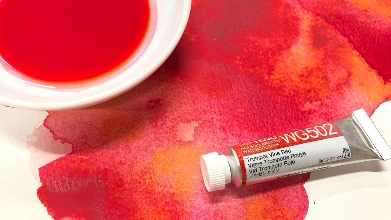 Holbein Granulating Watercolor Trumpet Vine Red G,15ml Tube, WG602