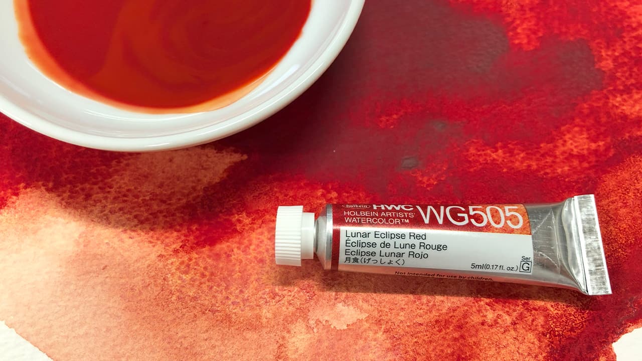 Holbein Granulating Watercolor Lunar Eclipse Red G,15ml Tube, WG605