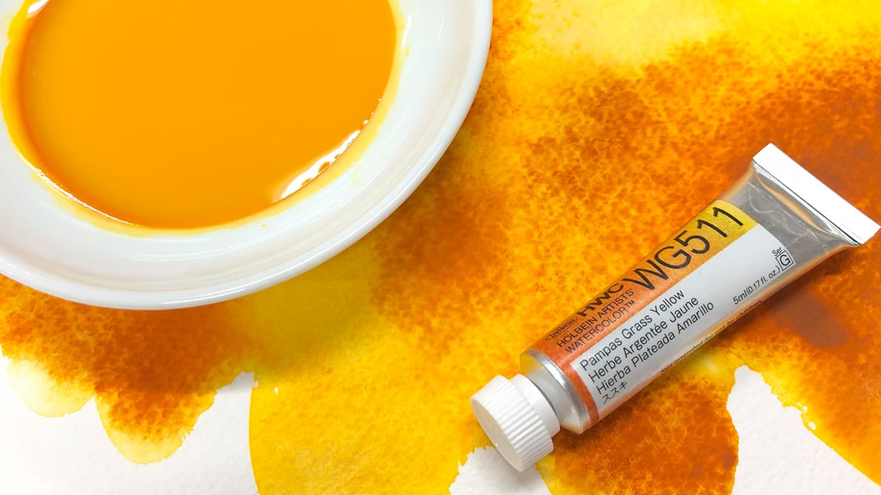 Holbein Granulating Watercolor Pampas Grass Yellow G,15ml Tube, WG611