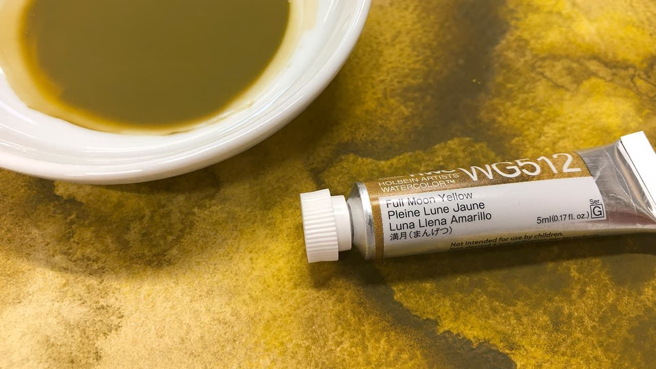 Holbein Granulating Watercolor Full Moon Yellow G,15ml Tube, WG612