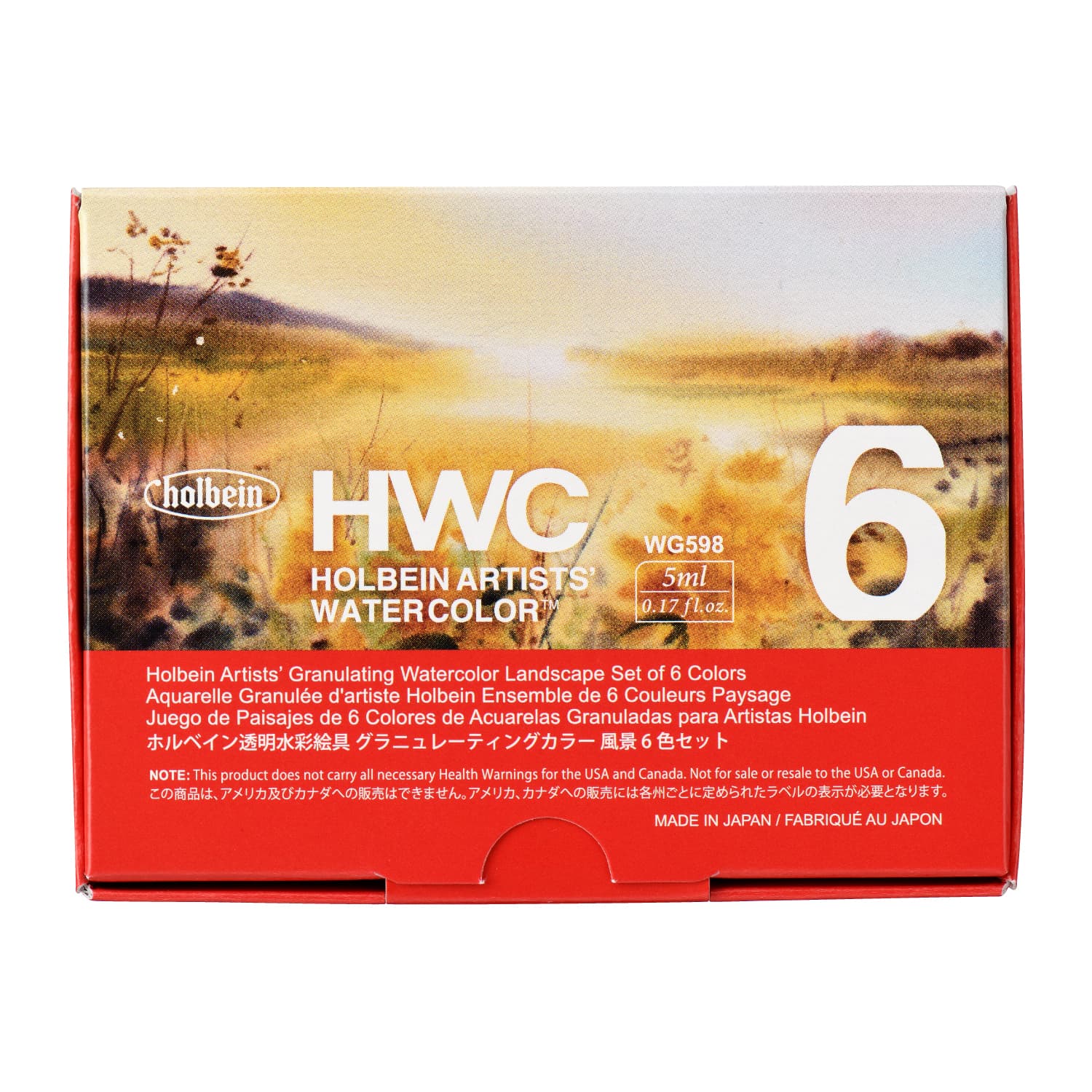 Holbein Artist Granulating Watercolor Landscape Set of 6 in 5ml (WG598)