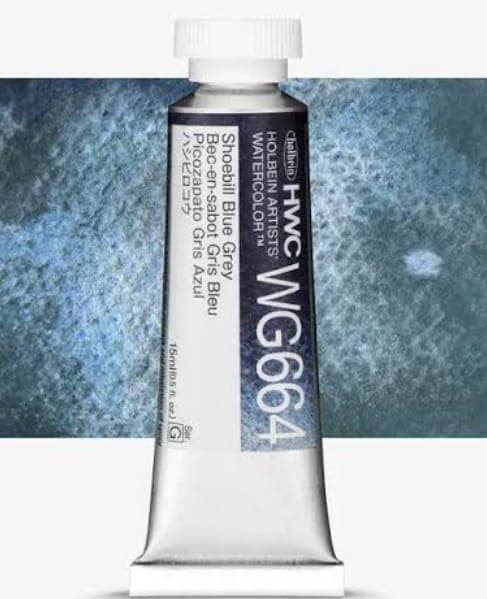 Holbein Granulating Watercolor Shoebill Blue Grey 15ml Tube,WG664