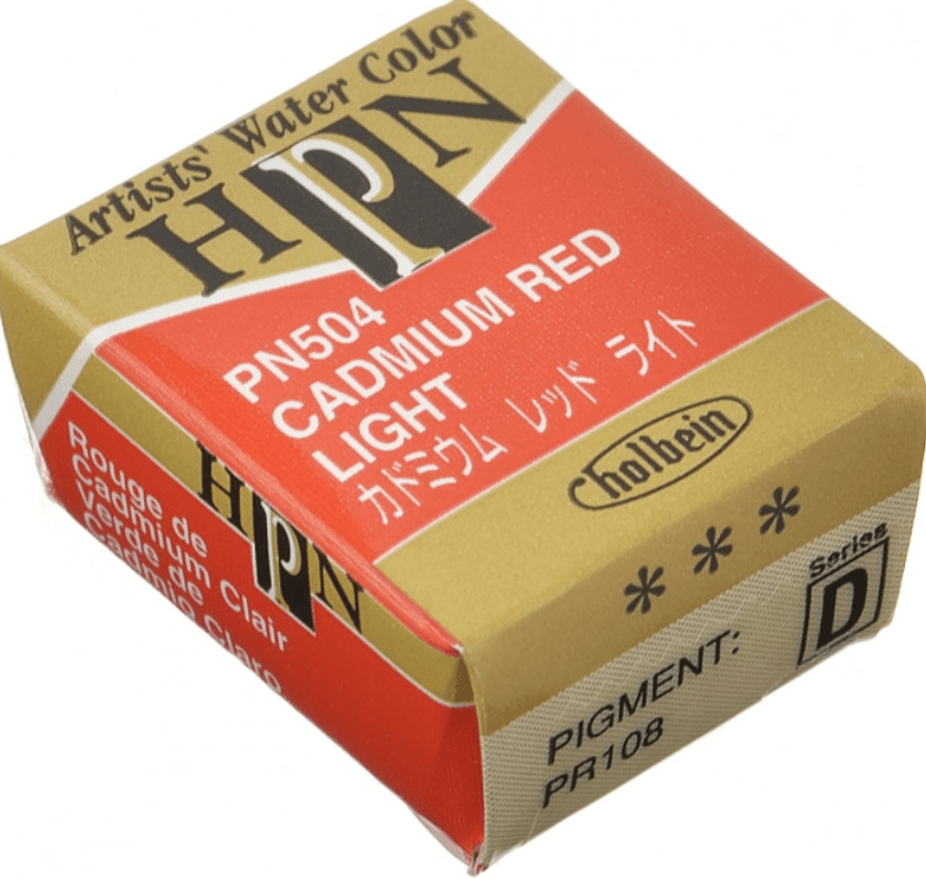 Holbein Watercolor Half Pan Cadmium Red Light D, PN504
