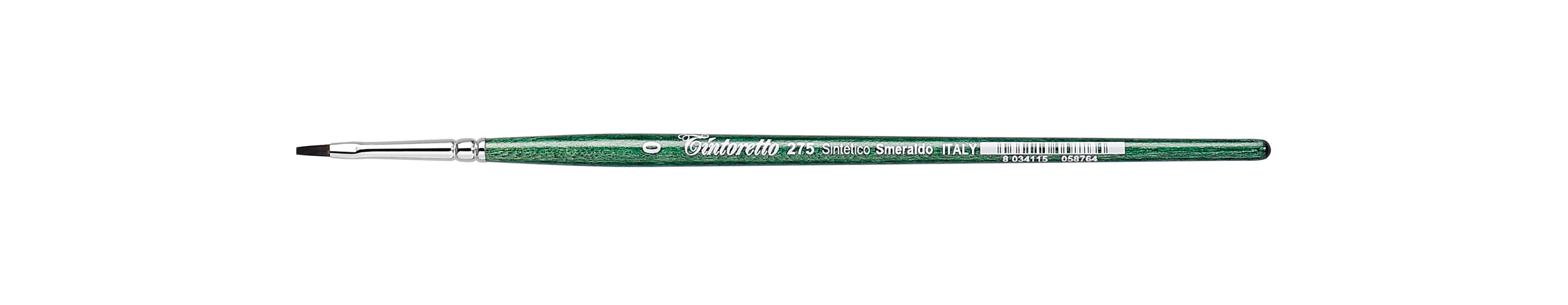 Tintoretto Flat Brush Smeraldo Synthetic Series 275, Size- 0