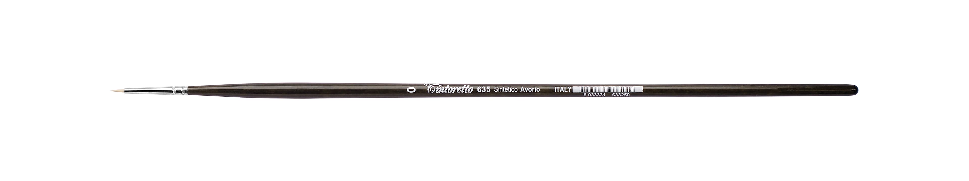 Tintoretto Ivory Synthetic Fiber Round Brush Series 635,Size- 0