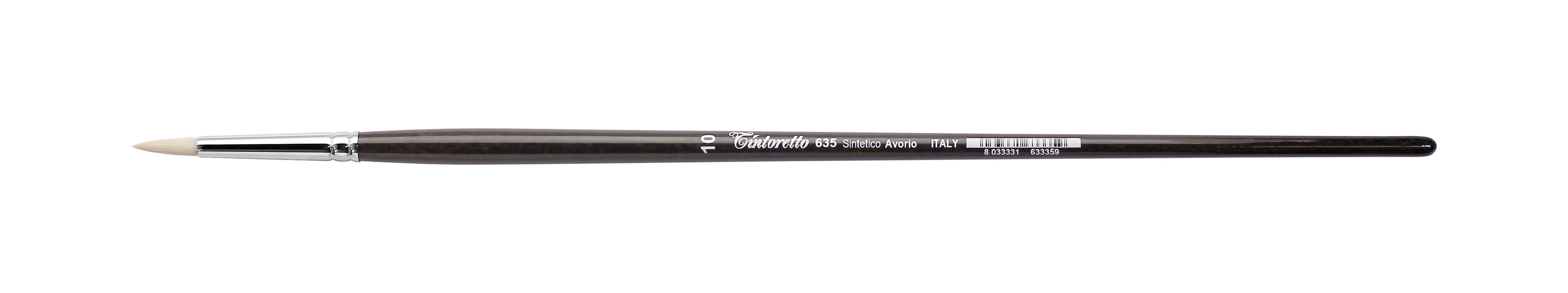 Tintoretto Ivory Synthetic Fiber Round Brush Series 635,Size-10