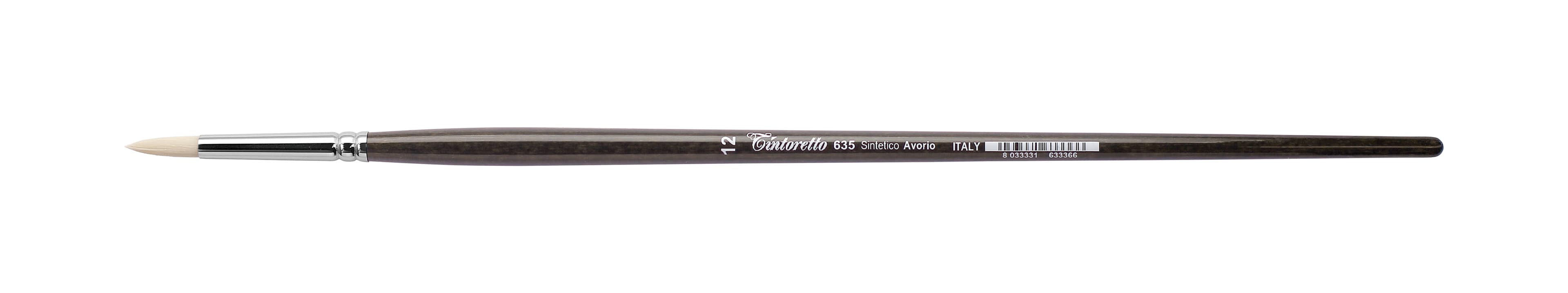 Tintoretto Ivory Synthetic Fiber Round Brush Series 635,Size-12