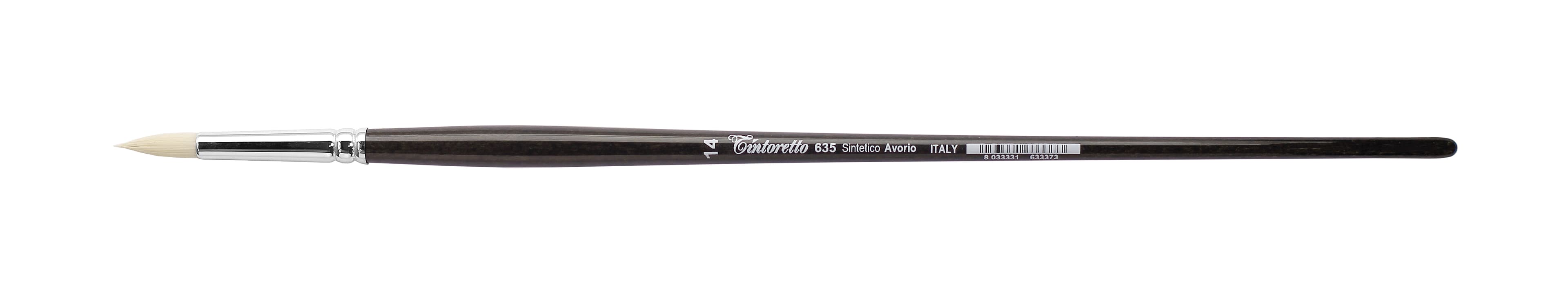 Tintoretto Ivory Synthetic Fiber Round Brush Series 635,Size-14