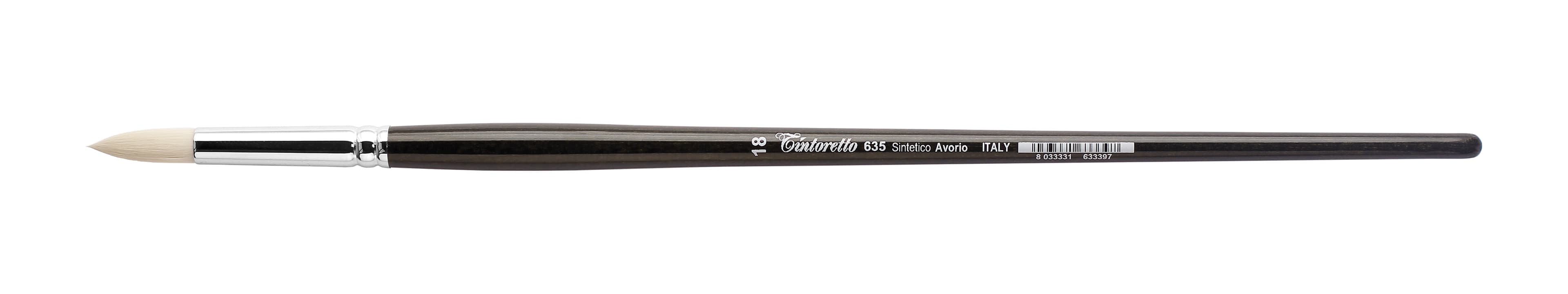 Tintoretto Ivory Synthetic Fiber Round Brush Series 635,Size-18