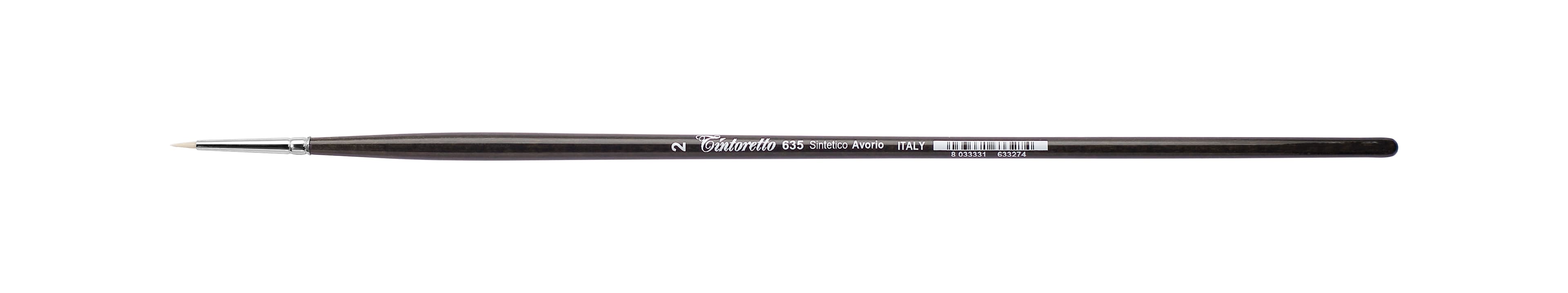 Tintoretto Ivory Synthetic Fiber Round Brush Series 635,Size- 2