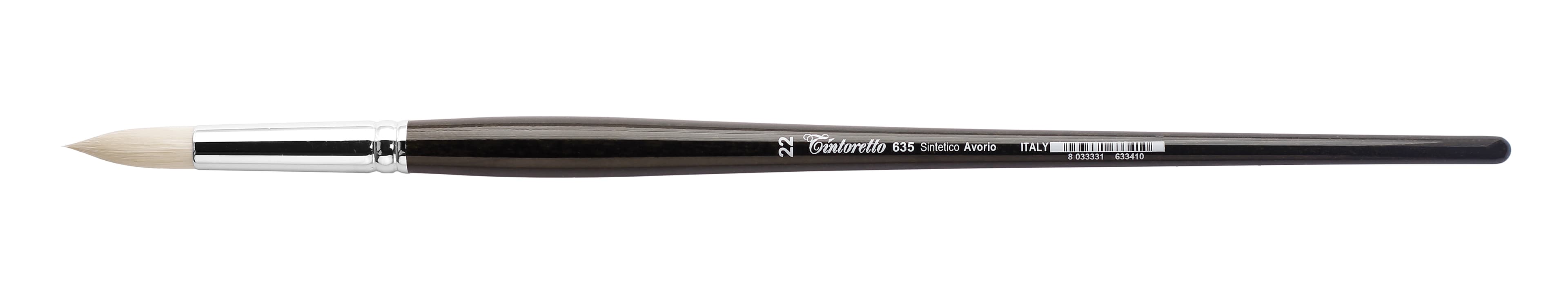 Tintoretto Ivory Synthetic Fiber Round Brush Series 635,Size- 22