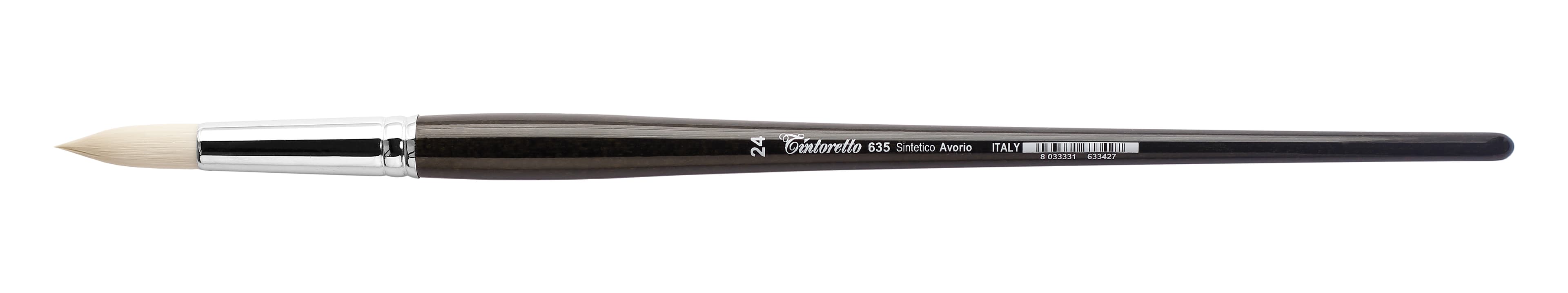 Tintoretto Ivory Synthetic Fiber Round Brush Series 635,Size- 24