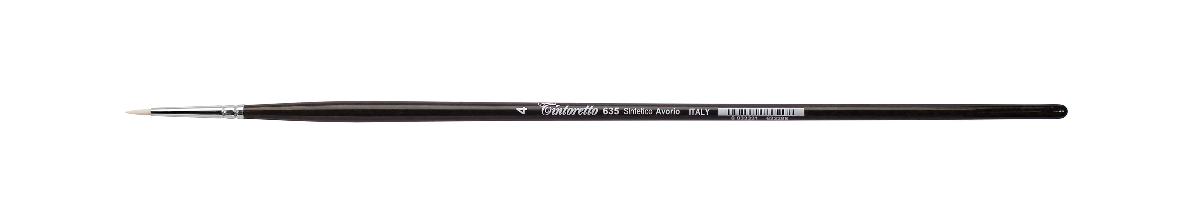 Tintoretto Ivory Synthetic Fiber Round Brush Series 635,Size- 4