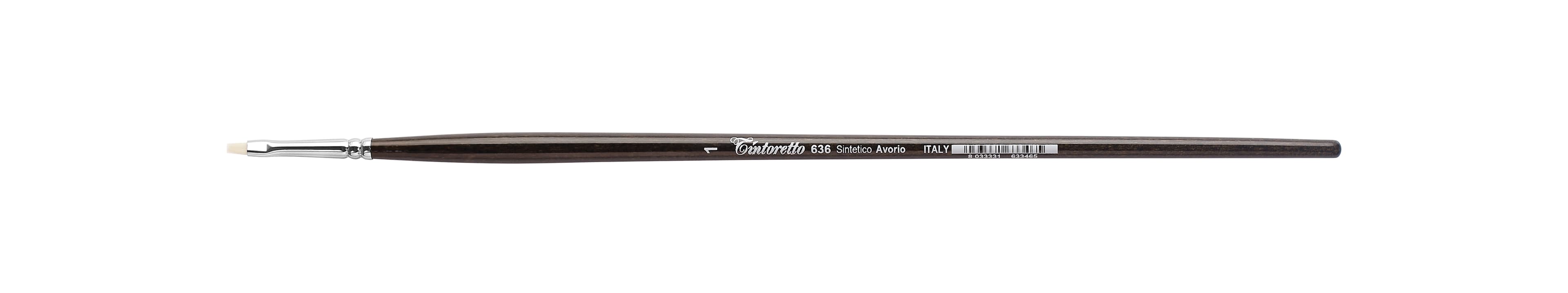 Tintoretto Ivory Synthetic Fiber Flat Brush Series 636, Size-1