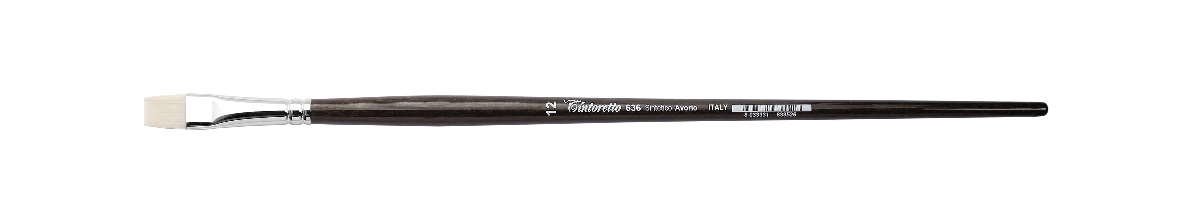 Tintoretto Ivory Synthetic Fiber Flat Brush Series 636, Size-12