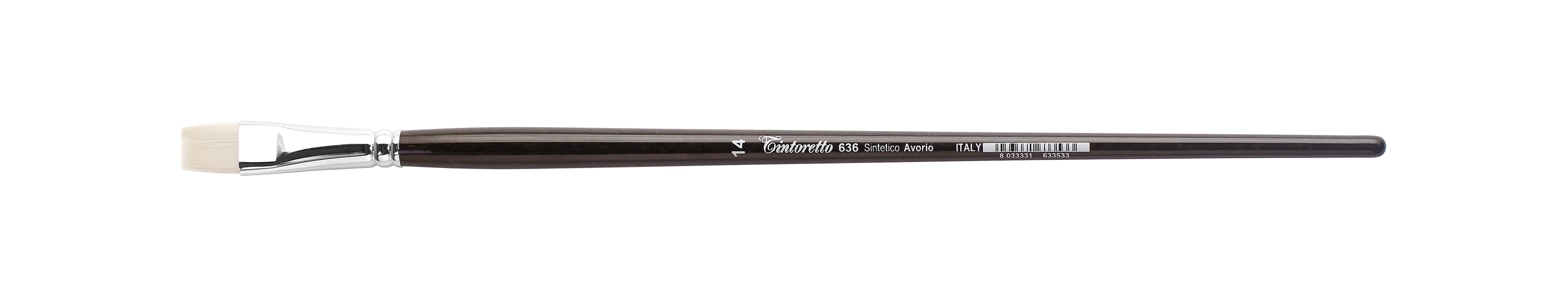 Tintoretto Ivory Synthetic Fiber Flat Brush Series 636, Size-14