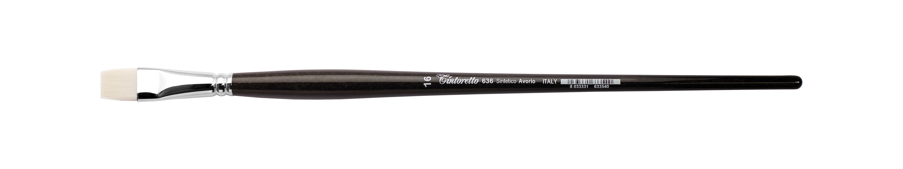 Tintoretto Ivory Synthetic Fiber Flat Brush Series 636, Size-16