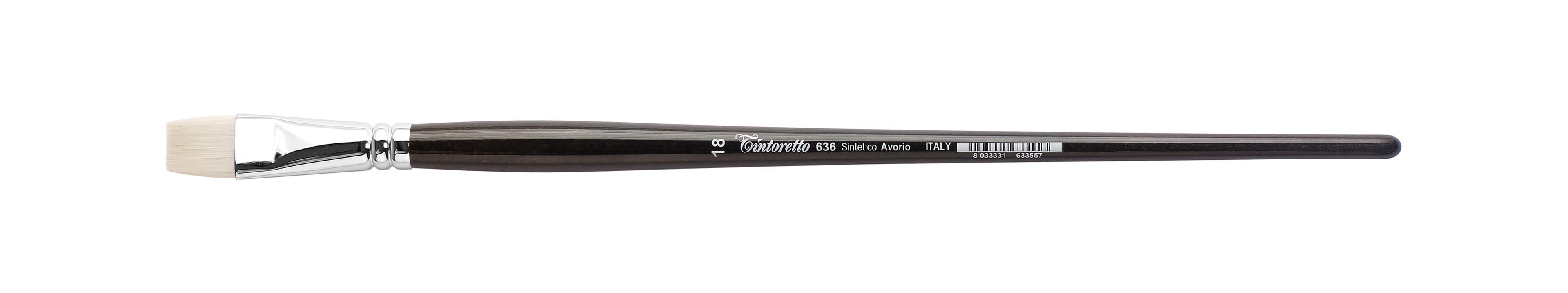 Tintoretto Ivory Synthetic Fiber Flat Brush Series 636, Size-18