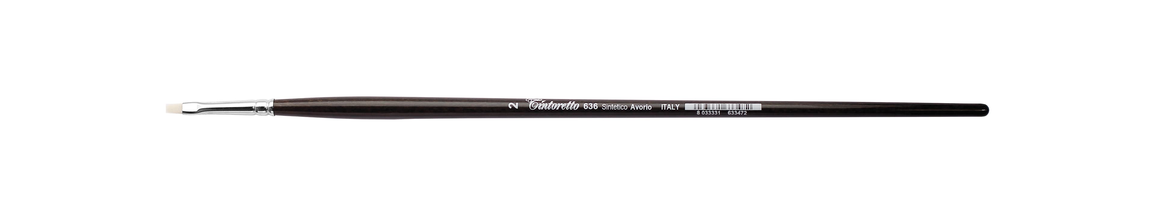 Tintoretto Ivory Synthetic Fiber Flat Brush Series 636, Size- 2